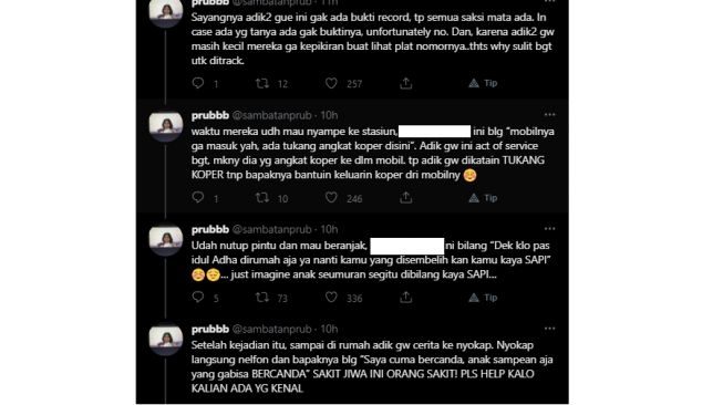 Ojol melakukan body shaming terhadap penumpang (Twitter)