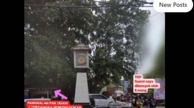 Viral lokasi warga dikeroyok oleh komplotan Pak Ogah di kawasan Depok. (Tangkapan layar/Instagram)