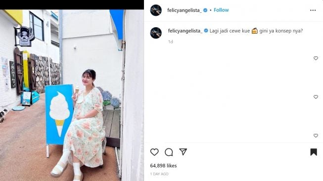 Foto: Pakai Dress Bunga-bunga, Cantiknya Felicya Angelista Bak Cewek Kue (instagram/felicyaangelista)