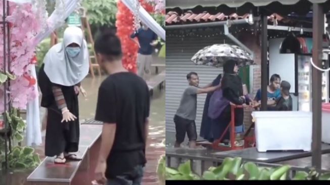 Venue Wedding Kebanjiran, Begini Cara Tamu Sampai ke Tempat Acara
