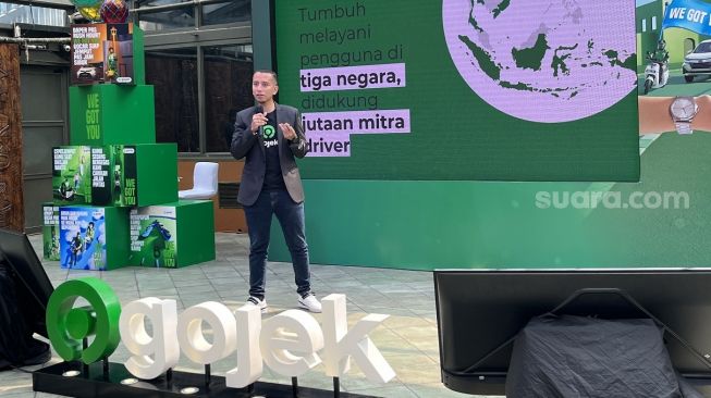Program baru Gojek, Jaminan Penjemputan Tepat Waktu, di Jakarta, Kamis (7/7/2022). [Suara.com/Dicky Prastya]