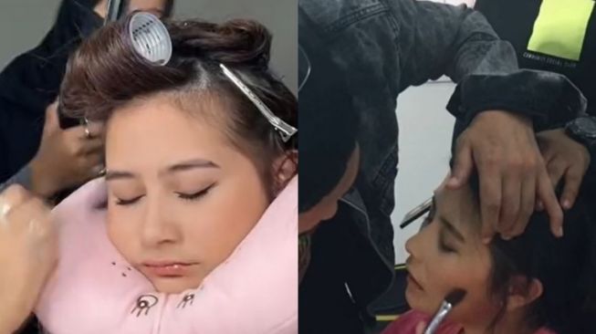 Foto: Prilly Latuconsina Bagikan Kompilasi Dijepit Bulu Mata, saat Tidur Ketika Make Up (tiktok/prillylatuconsina15)