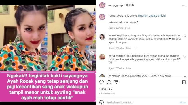 Unggahan soal Ayu Ting Ting [Instagram/@rumpi_gosip]