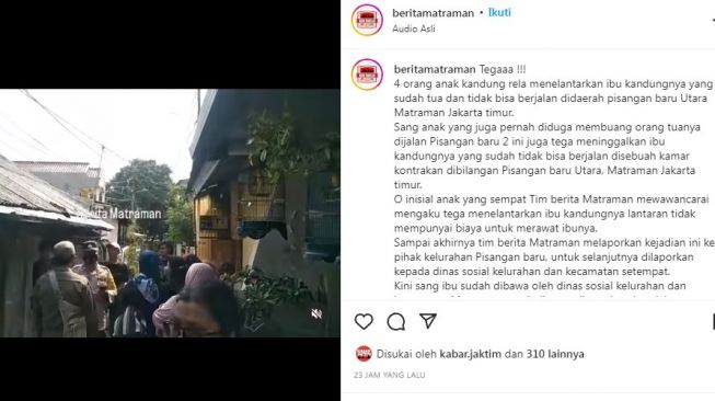 Viral 4 Anak Diduga Telantarkan Ibu Kandung di Matraman, Begini Fakta Sebenarnya