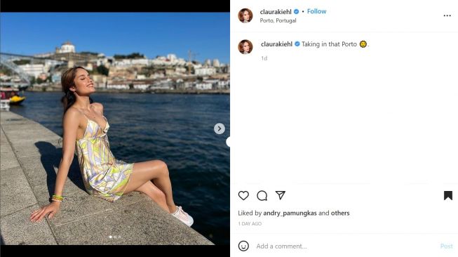 Photo: Showing off portraits of a vacation to Portugal, Laura's love is praised like Angelina Jolie (instagram/claurakiehl)