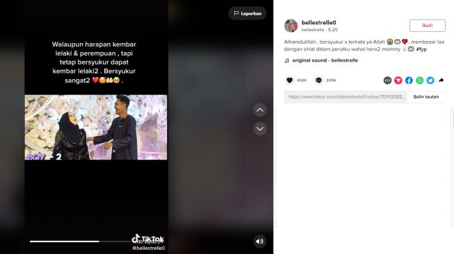 Gender reveal youtuber asal Malaysia (tiktok/bellestrelle0)