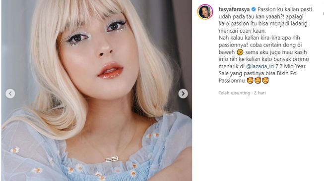 Tasya Farasya tiru makeup Lisa Blackpink (instagram/tasyafarasya)