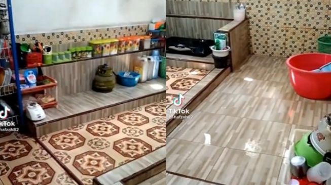 Viral Potret Dapur Lesehan, Kompor dan Tempat Cuci Serba Jongkok