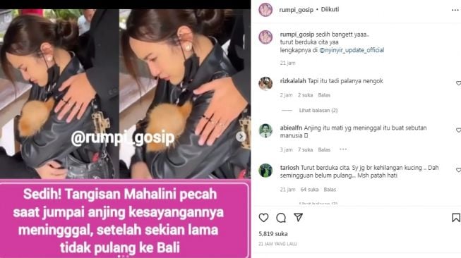 Unggahan soal Mahalini [Instagram/@rumpi_gosip]