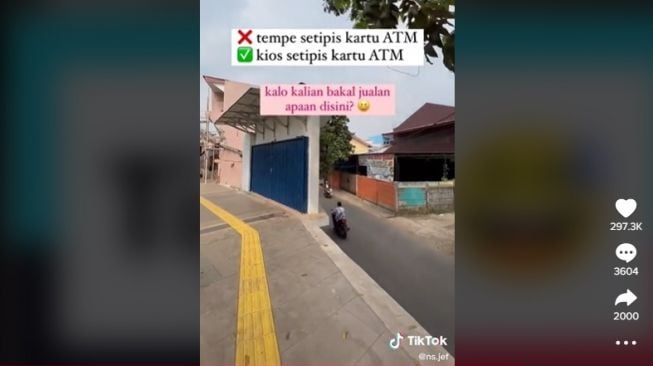 Penampakan toko super tipis. [TikTok]