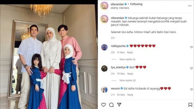 Sudah Bercerai, Olla Ramlan Tetap Rayakan Idul Adha dengan Aufar Hutapea, Netizen Doakan Rujuk