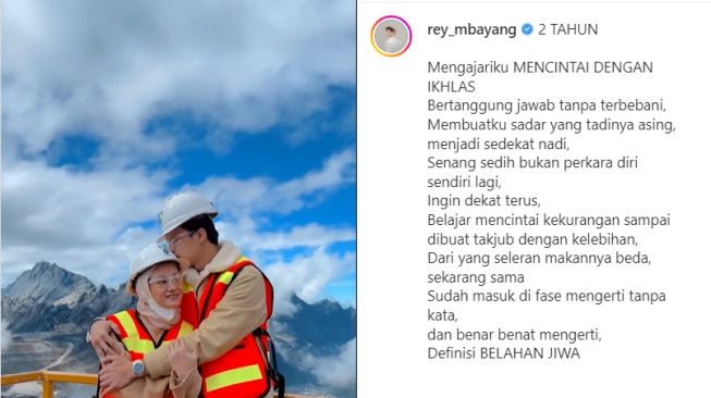 Rey Mbayang dan Dinda Hauw rayakan ulang tahun pernikahan (instagram/rey_mbayang)