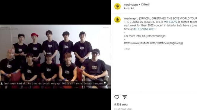 Unggahan soal The Boyz [Instagram/@mecimapro]