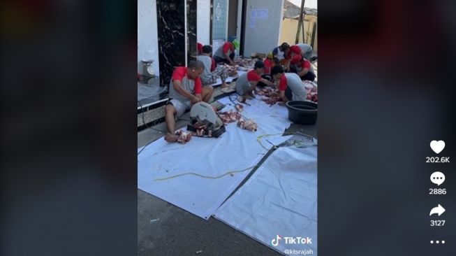 Alat pemotong tulang hewan kurban yang anti mainstream. [TikTok]