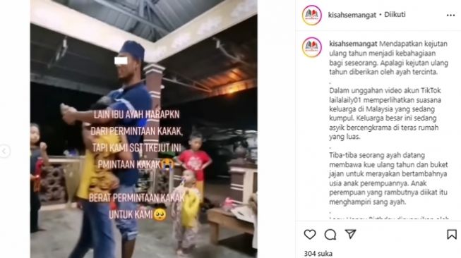 Permintaan kado ulang tahun bocah sukses membuat keluarganya nyesek. (Instagram/@kisahsemangat)