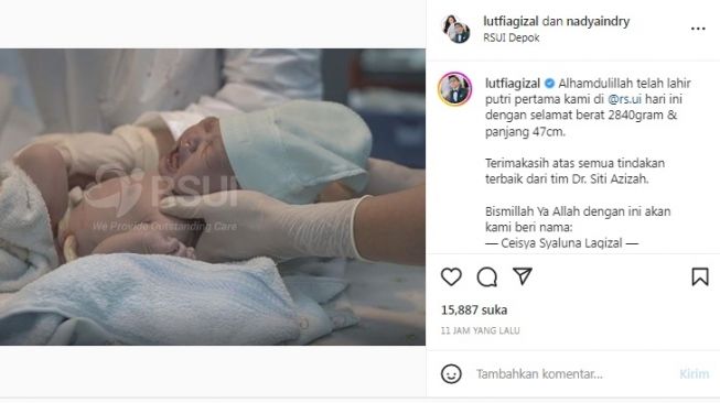 Unggahan Lutfi Agizal [Instagram/@lutfiagizal]