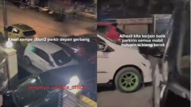 Parkir Sembarangan depan Gerbang, Aksi Penghuni Balas Dendam Dapat Dukungan dari Netizen: Nggak Pake Otak Sih