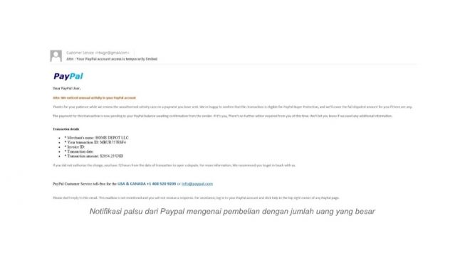 Notifikasi palsu. [Kaspersky]