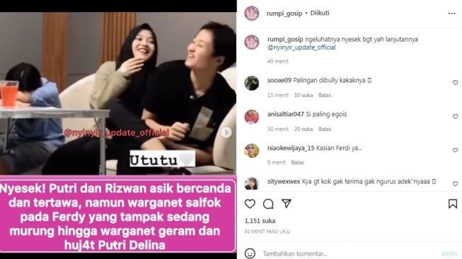 Unggahan soal anak Sule [Instagram/@rumpi_gosip]