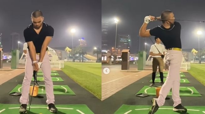 Potret Saaih Halilintar main golf (Instagram/@saaihalilintar)