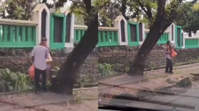 Bawa Kardus Bertuliskan Nama Masjid, Seorang Pria Tepergok Ambil Uang dan Buang Dus ke Selokan, Warganet Ngelus Dada