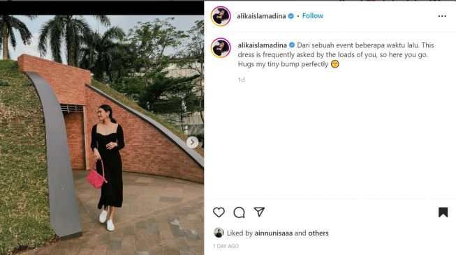 Foto: Gaya Elegan Alika Islamadina Pakai Dress Hitam, Penampilannya Super Stunning (instagram/alikaislamadina)