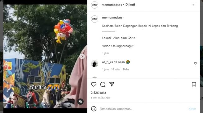 Sedih Banget, Balon Dagangan Bapak Ini Lepas dan Terbang Sebelum Dijual: Bapaknya Gemeteran