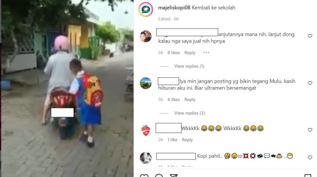 Emak-emak meninggalkan anaknya saat hendak mengantarkan sekolah (Instagram)