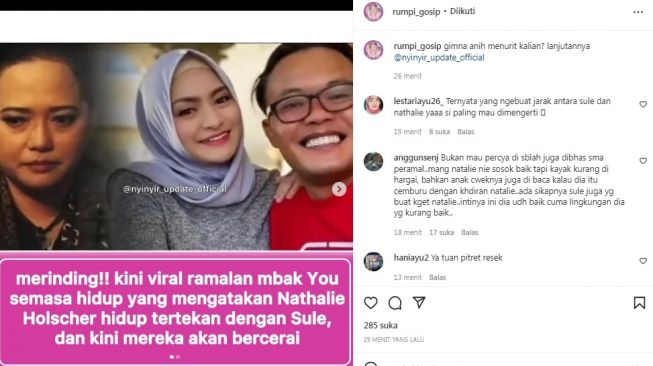 Unggahan soal Mbak You [Instagram/@rumpi_gosip]