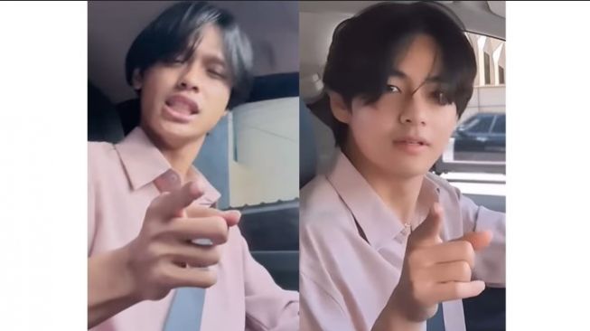 Viral Konten Kreator Ago Rival Cosplay Jadi V BTS Joged di Mobil, Lebih Tampan Mana?