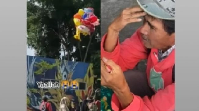 Nyesek Banget, Balon Dagangannya Terbang, Raut Wajah Sedih Penjual Ini Bikin Terenyuh