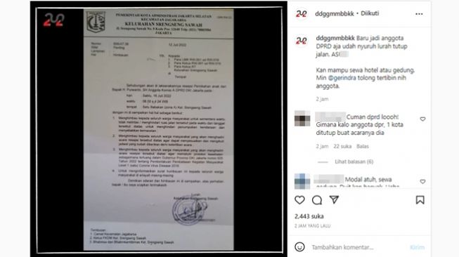 Viral Surat Edaran Anggota DPRD Diduga Minta Lurah Tutup Jalan Hampir 24 Jam demi Resepsi Pernikahan Anak