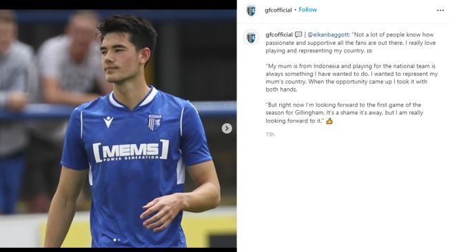 Elkan Baggott ungkap senang bisa membela timnas Indonesia. (Instagram/gfcofficial)