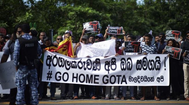 Kabur Ke Maladewa, Presiden Gotabaya Langsung Disambut Demo, Disuruh Pulang Ke Sri Lanka