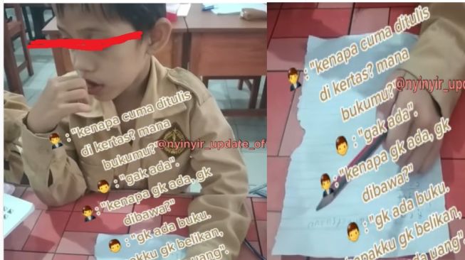 Orang Tua Tak Punya Uang, Buku Anak SD Ini Hanya Selembar Kertas