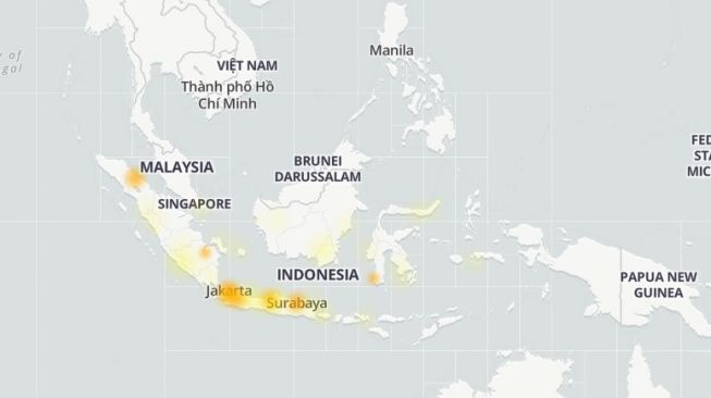 Lokasi #instagramdown. [Down Detector]