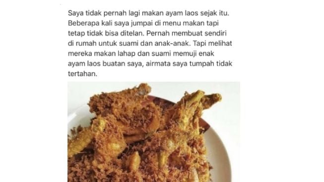 Nyesek! Gegara Omongan Nyelekit Ibu, Wanita ini Benci hingga Trauma Makan Ayam Goreng Laos