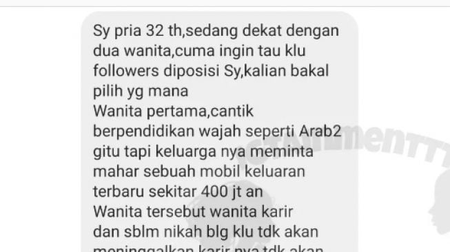 Curhatan Viral Cowok Bingung Pilih Istri dari 2 Cewek Malah Bikin Gemas Publik: Kasihan yang Dipilih