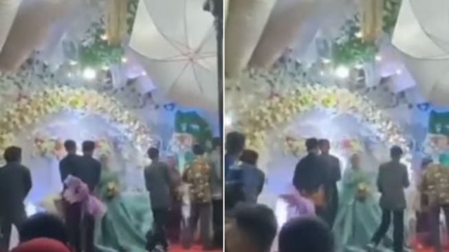 Dijodohkan dengan Pria Lain, Pengantin Perempuan Menangis Saat Pacar Datang Bawa Sebuket Bunga