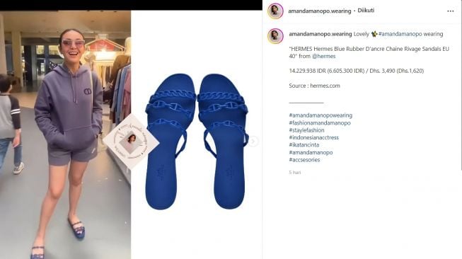 Sandal Amanda Manopo (instagram/amandamanopo.wearing)