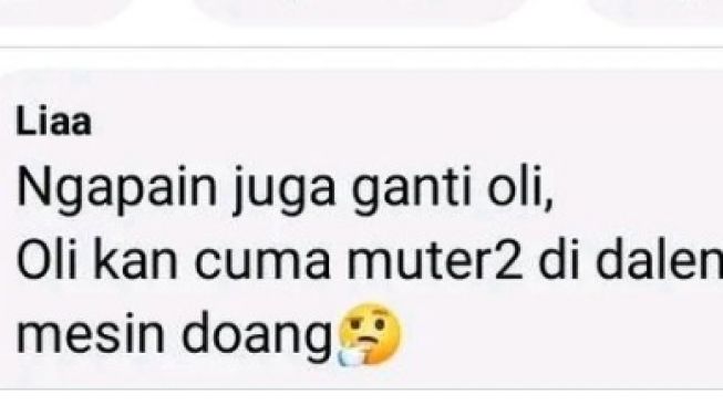 Curhatan pemotor wanita lebih pilih beli seblak dibandingkan dengan ganti oli mesin motor (Twitter)