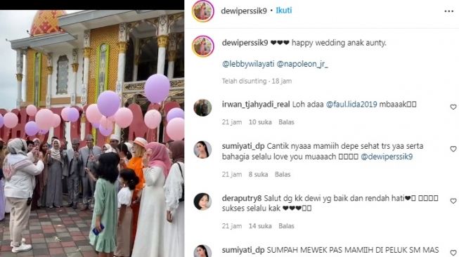 Momen pernikahan keponakan Dewi Perssik, Lebby Wilayati [Instagram/@dewiperssik9]