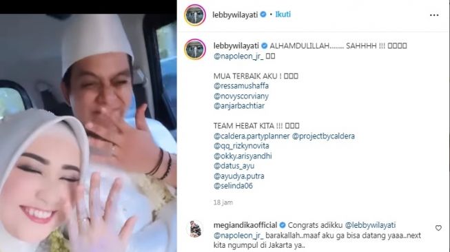 Momen pernikahan keponakan Dewi Perssik, Lebby Wilayati [Instagram/@lebbywilayati]