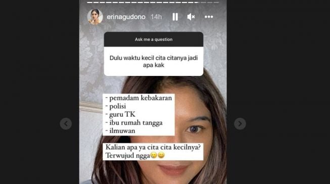 Erina Gudono sebut menjadi IRT adalah salah satu cita-cita sejak kecil. [Instagram @erinagudono]