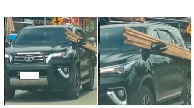 Angkutan Toyota Fortuner menjadi sorotan publik (Instagram)