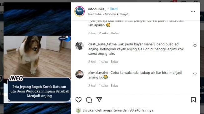 Pria Ini Rogoh Kocek Ratusan Juta Rupiah Demi Wujudkan Impian Jadi Anjing