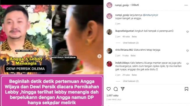 Unggahan soal Dewi Perssik dan Angga Wijaya [Instagram/@rumpi_gosip]