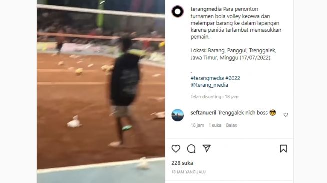 Turnamen Volly di Trenggalek [Foto: Tangkapan layar Instagram]