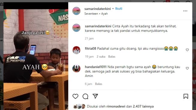 Penuh Haru, Seorang Ayah Rekam Anaknya Saat Makan Bersama, Warganet Sebut Bocah Itu Beruntung