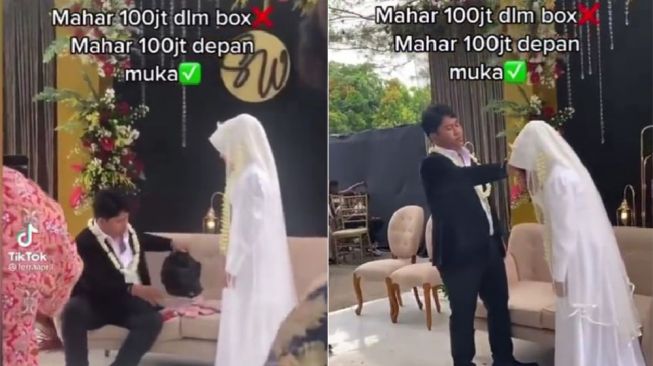 Berikan Mahar Rp100 Juta, Gaya Pengantin Pria Jadi Sorotan Warganet: Minimal Cakep Dulu Bang, Ngaca!